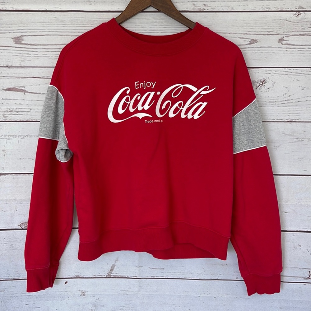 COCA-COLA Red Logo Sweatshirt Size Large